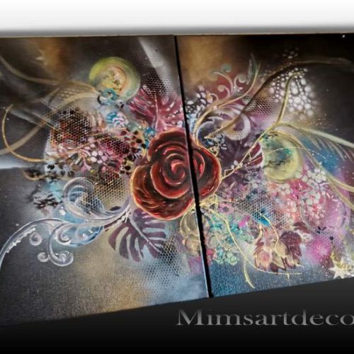 Tableau Abstrait Floral Moderne