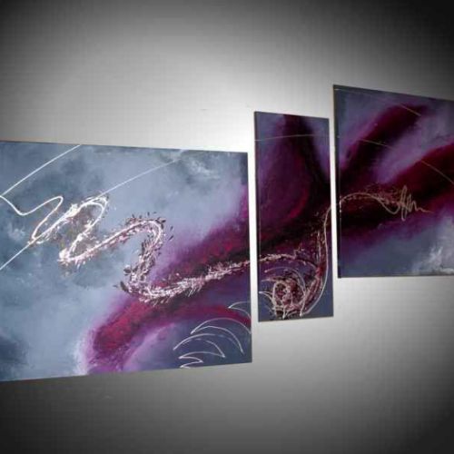 Amethyste tableau 3 toiles