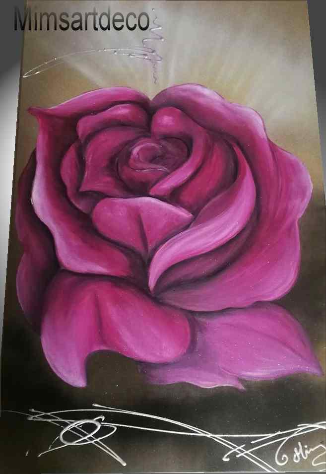 tableau mural grande rose 