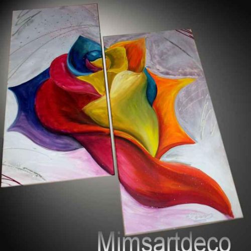 Tableau rose multicolore Flocolors