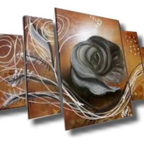 tableau abstrait rose noire