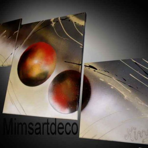 Tableau street art Le choc des planètes