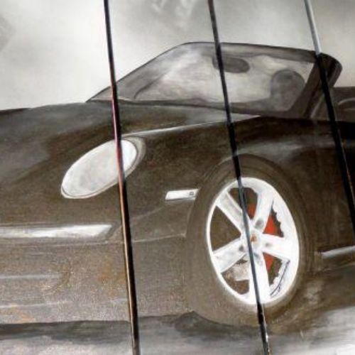 TABLEAU PORSCHE NOIRE CABRIOLET