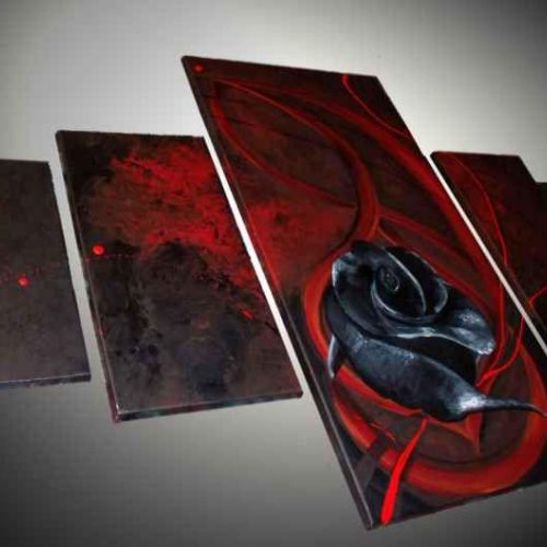 Tableau rose noire songs & roses
