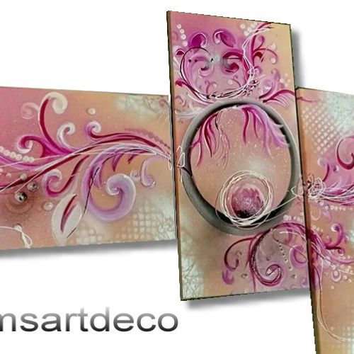 Tableau baroque vieux rose