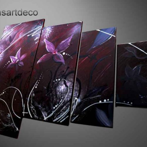 Tableau fleurs mauve Hyona