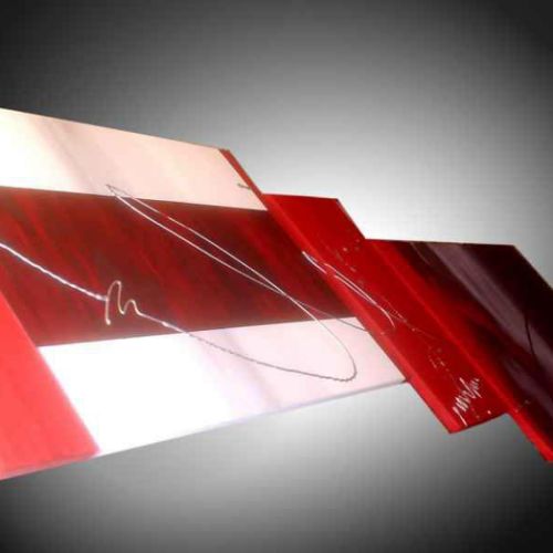 Tableau moderne rouge Boréalis Métal