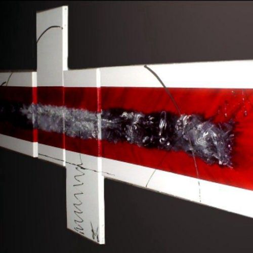 Tableau moderne blanc et rouge Astrid