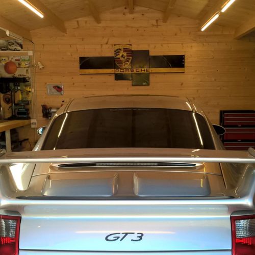 Tableau Porsche Noir logo or