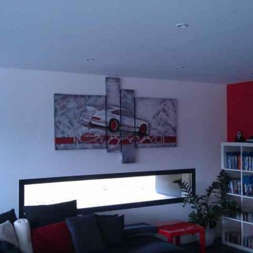 GRAND TABLEAU PORSCHE BLANC