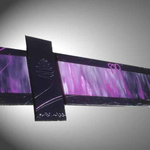 Tableau abstrait mauve et noir Vauge