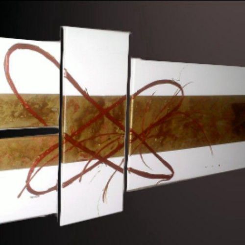 Tableau peinture sur toile Blanc et or Terus