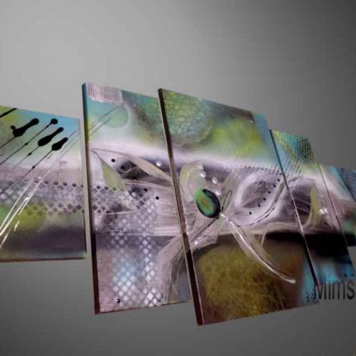 Tableau abstrait Turquoise Choc