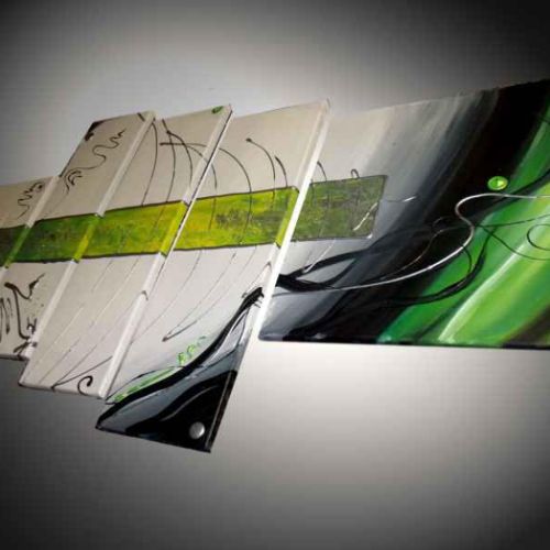 Tableau moderne vert Jardin Astral