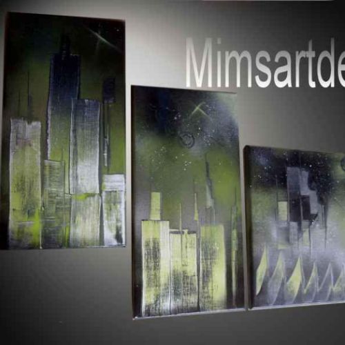 tableau Ciel etoilé vert