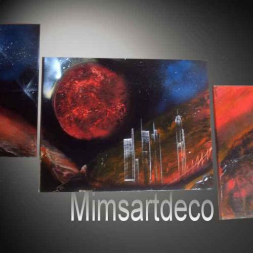 Tableau luna city art painting