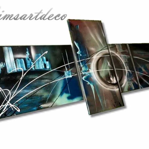 Street art univers bleu