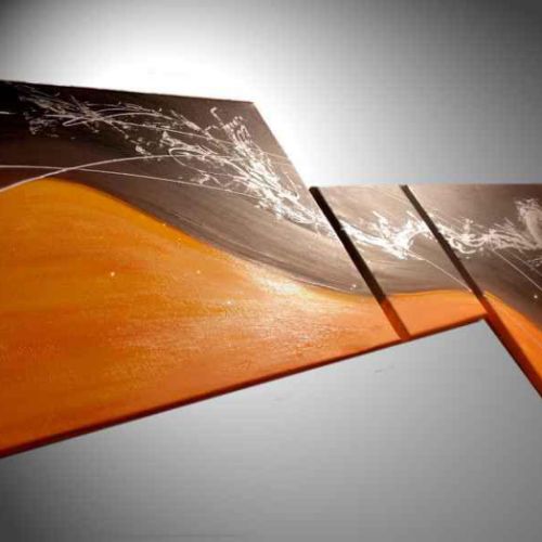 Tableau abstrait orange Fusion lll