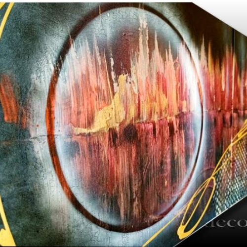 TABLEAU ABSTRAIT MODERNE ROUGE GRAND FORMAT