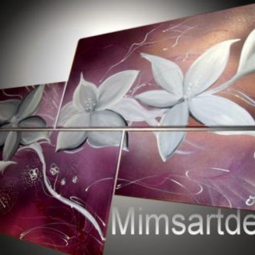 Tableau fleur Envolée Mauve