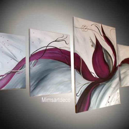 Tableau zen Lotus Pourpre