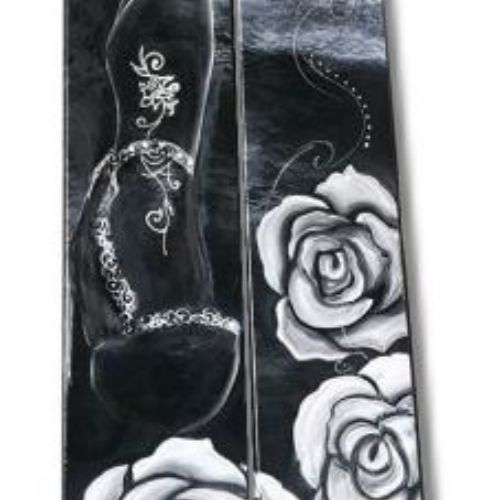 Tableau abstrait noir pin-up