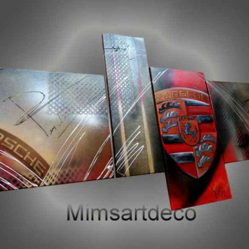 Tableau Logo Porsche rouge