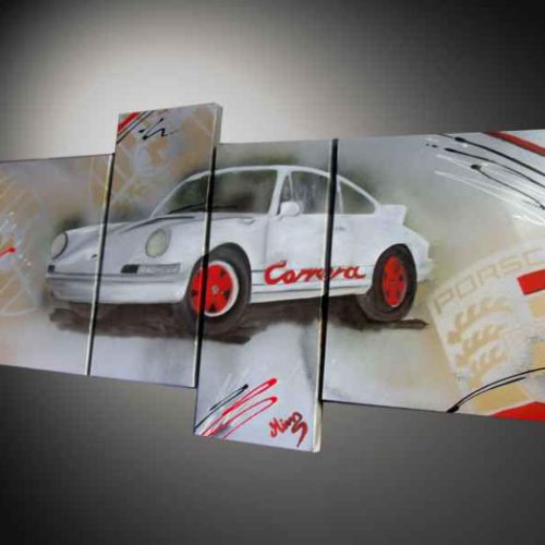 Tableau Porsche Blanche et rouge
