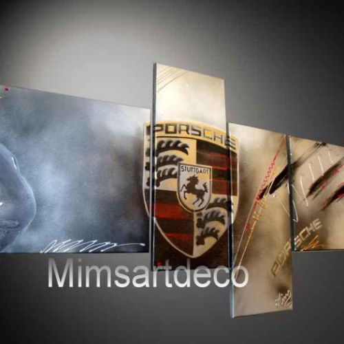 Tableau avant et logo Porsche 4 toiles