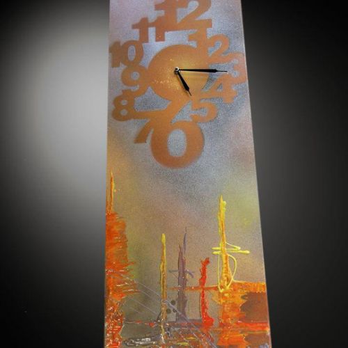 Tableau horloge gris Garden Mix