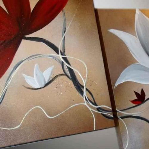 Tableau Bora Bora marron rouge