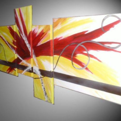 Waka Tableau jaune rouge