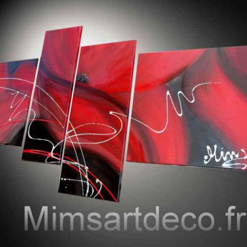 Tableau Coquelicots Rouge et noir XXL