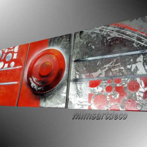 Tableau Sonoribulle rouge et argenté