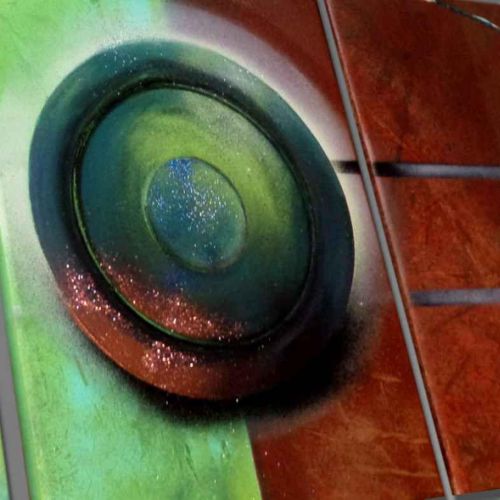 Tableau Sonoribulle vert anis detail