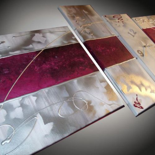 Tea Time Tableau horloge mauve