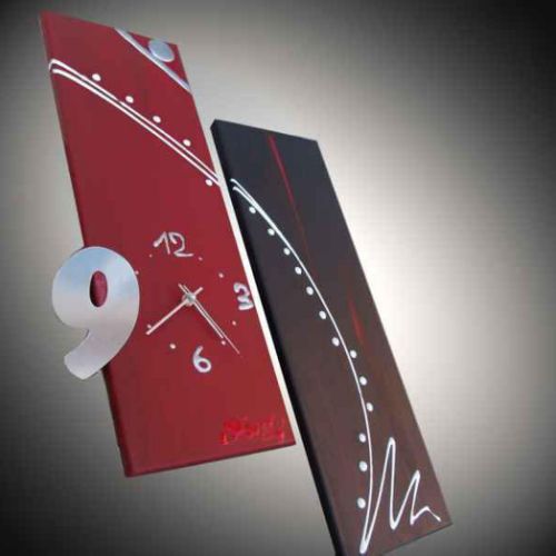 Mine Miror Tableau horloge rouge