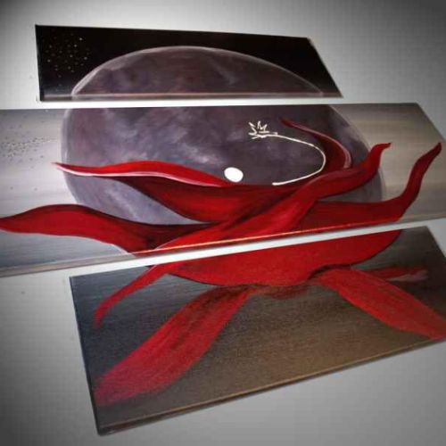 Tableau abstrait Zenitude rouge